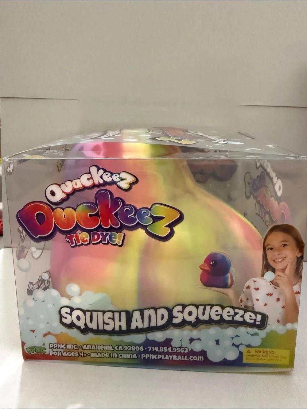Quackeez Tie Dye Squishy Duck Sensory Toy - Multicolor
